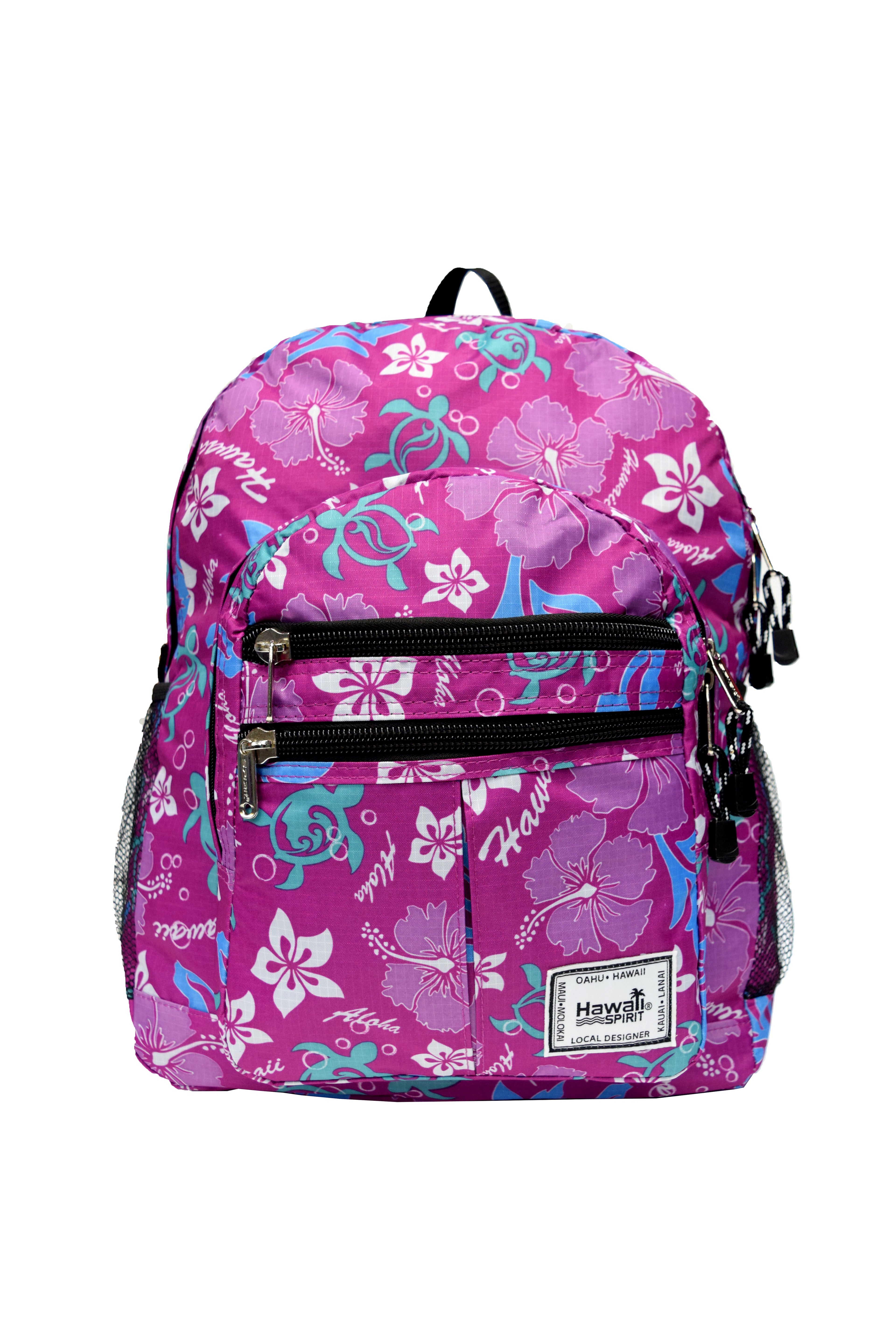 Honu Hibiscus - Double Zipper Backpack