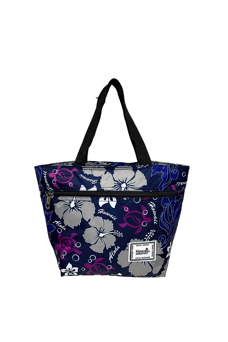 Honu Hibiscus - Single Zipper Tote Bag