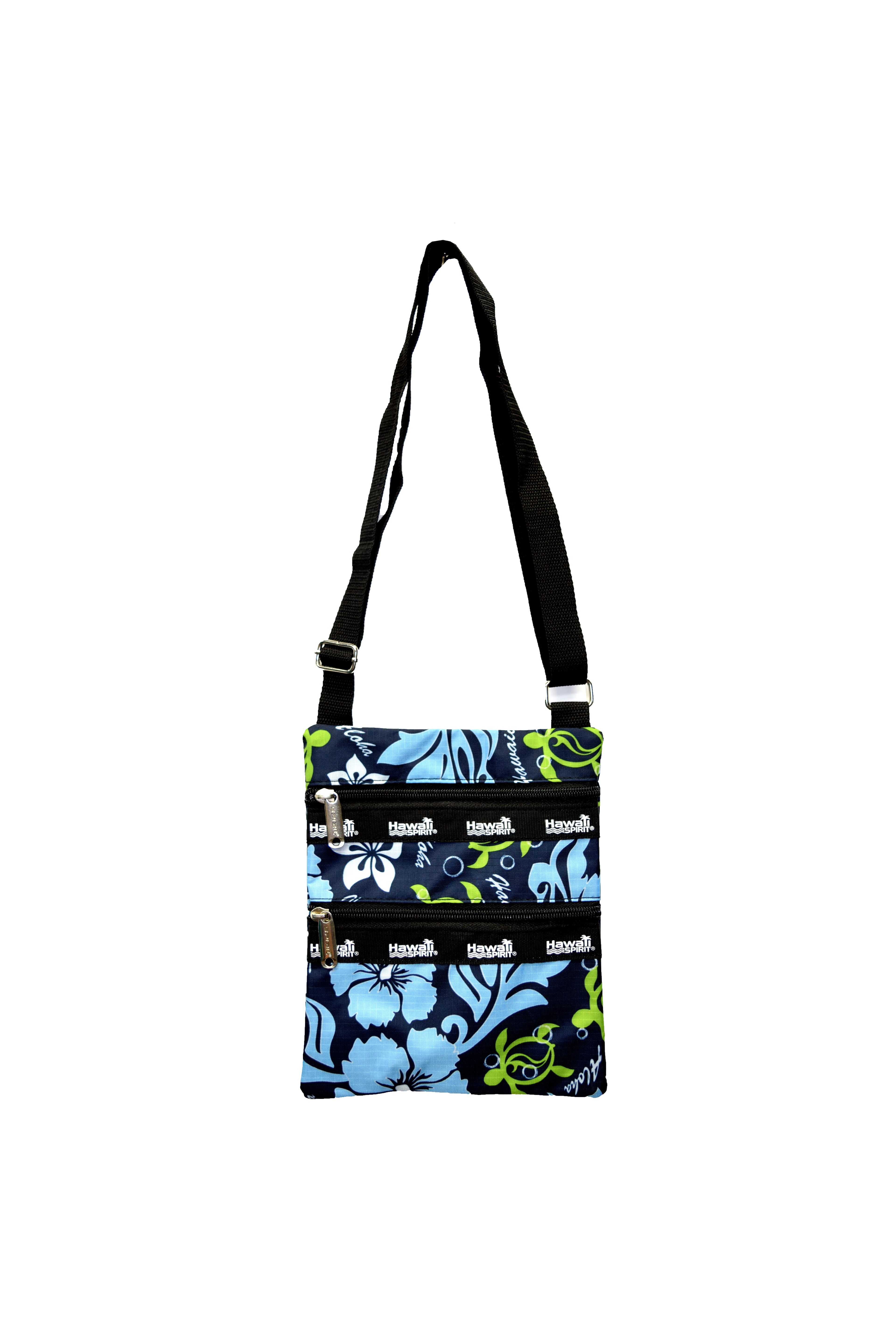 Honu Hibiscus - Zip Messenger Bag
